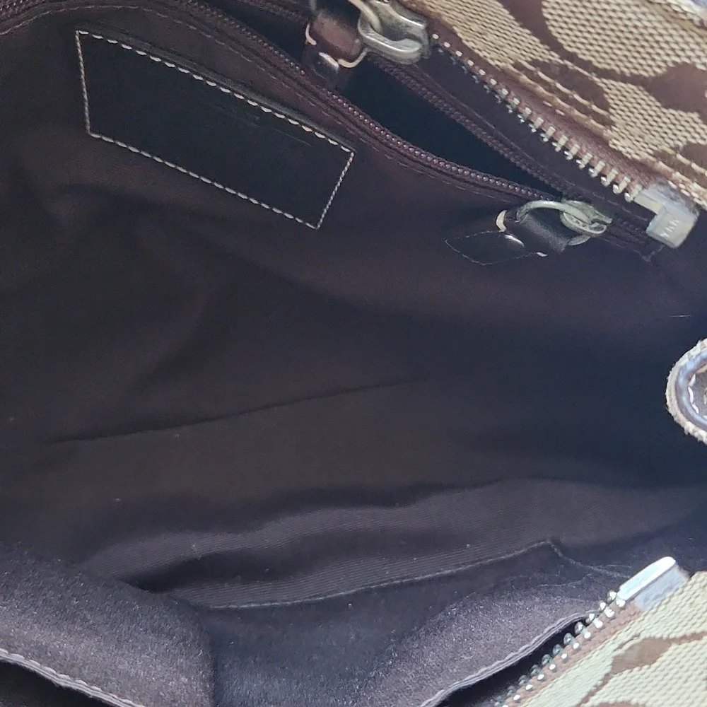 Coach Signature Hampton Canvas & Leather Shoulder Bag - Picture 9 of 16